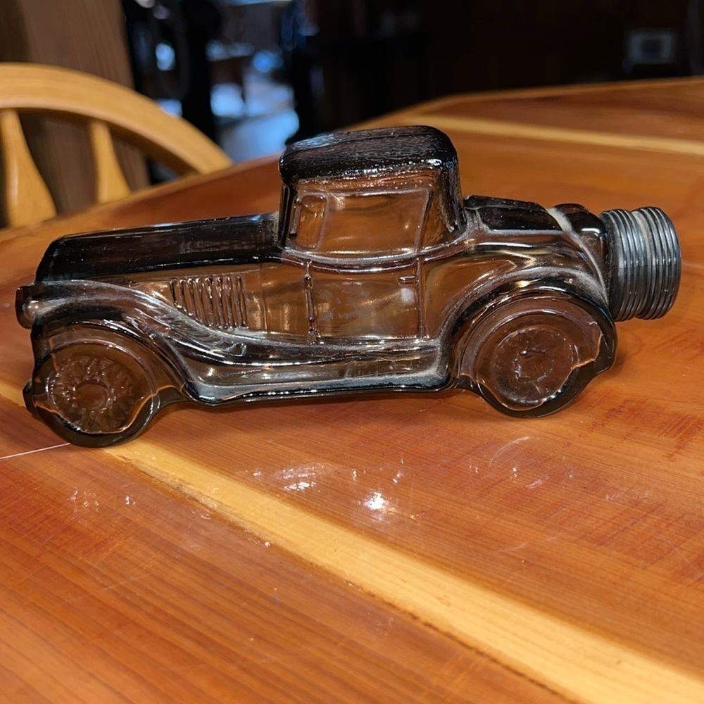 Vintage Avon Car Cologne Bottle Sterling Six Beautiful Brown Glass Spare Tire